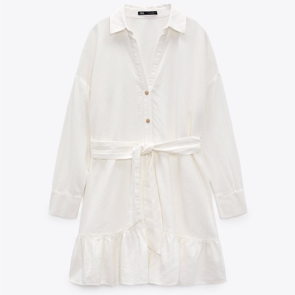 Zara LINEN BLEND SHIRTDRESS - Picture 2 of 12